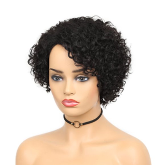 Black Side Part Bob Human Hair Wigs